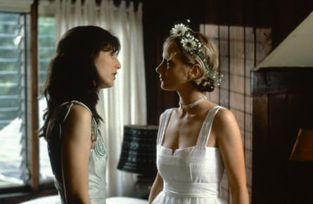 Film still of two women in a room