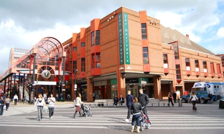 Building facade in shopping street