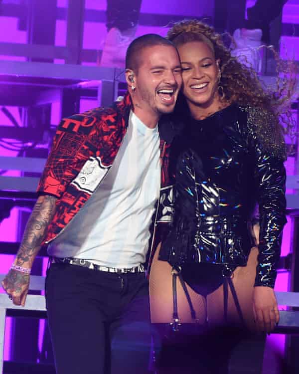 Balvin and Beyonce at Coachella in 2018.