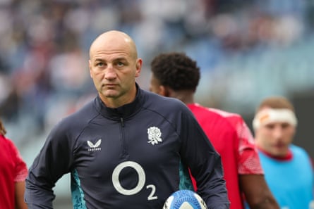 Steve Borthwick looks on with the ball