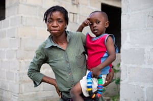 Royda Joseph, 32, with one of her children