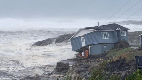 Houses washed away in Newfoundland as Storm Fiona hits Canada – video