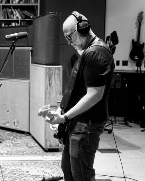 The reunited Sugar playing an a house (left to right) David Barbe, Malcolm Travis and Bob Mould.