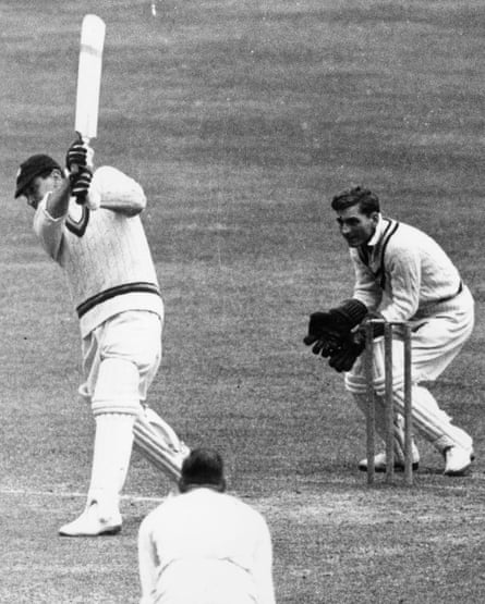 Wally Hammond batting for England during the 1945 Victory Test series against Australia