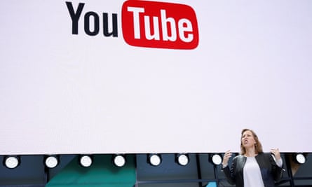 YouTube CEO Susan Wojcicki speaks on stage during the annual Google I/O developers conference.