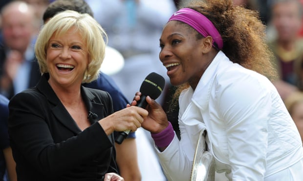 Sue Barker and Serena Williams