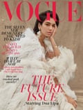 Dua Lipa fotografata da Nadine Ijever per la copertina di Vogue gennaio 2019.