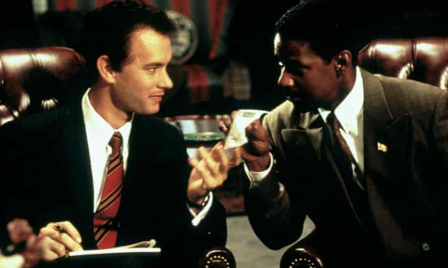 Tom Hanks (left) and Denzel Washington in Philadelphia (1993).