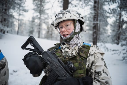 Rebekka Bruun holds a gun