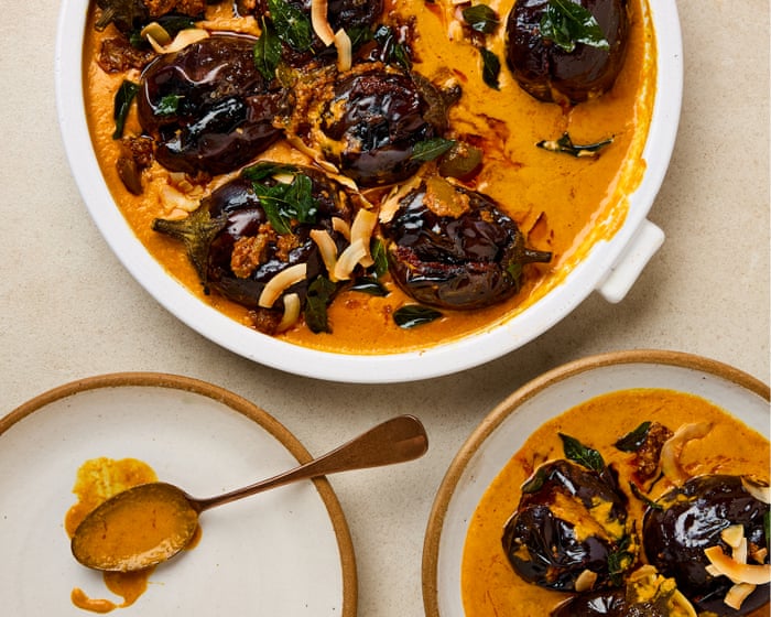 Grilled spiced corn and Keralan coconut aubergines: Andrew Clarke’s Indian-inspired barbecued vegetable recipes