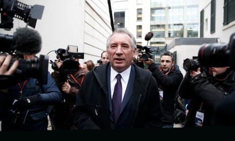 Francois Bayrou, the French centrist politician, arrives to attend a press conference at his party’s headquarters in Paris on Wednesday.