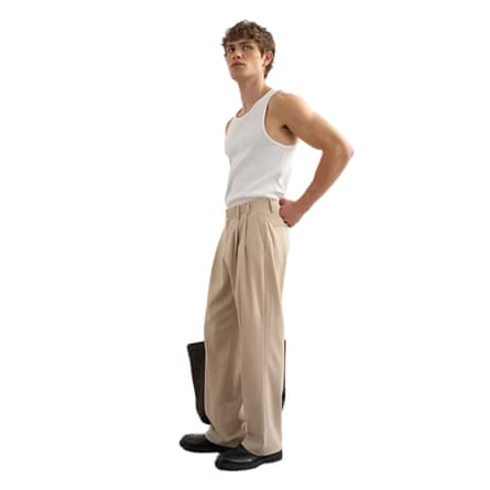 Topman wide leg pleated trouser.