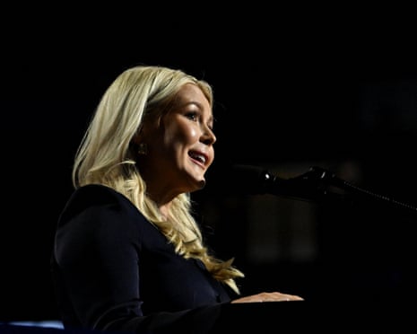 Karoline Leavitt speaks during Day 2 of the Republican midterm convention in Dallas