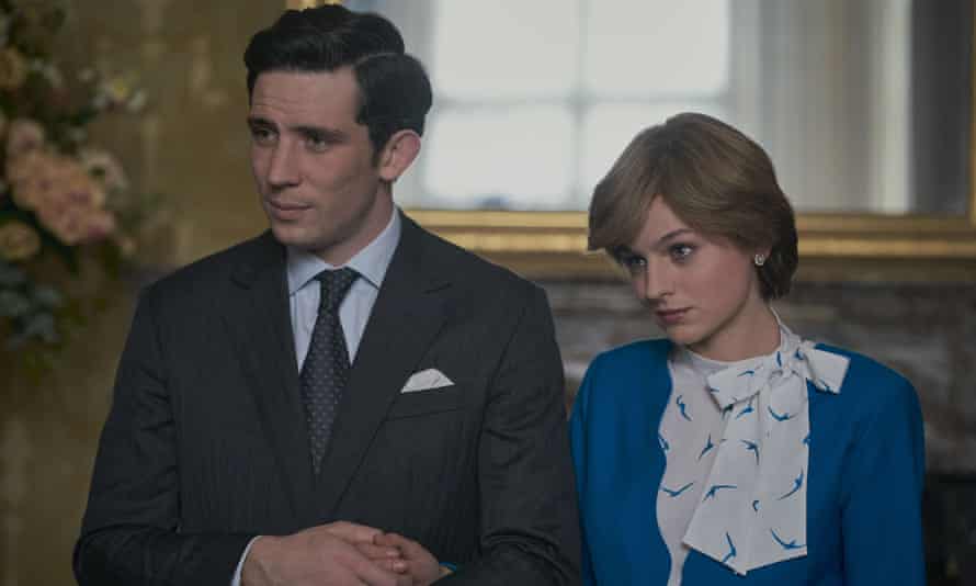 Josh O’Connor as Charles and Emma Corrin as Diana in The Crown.
