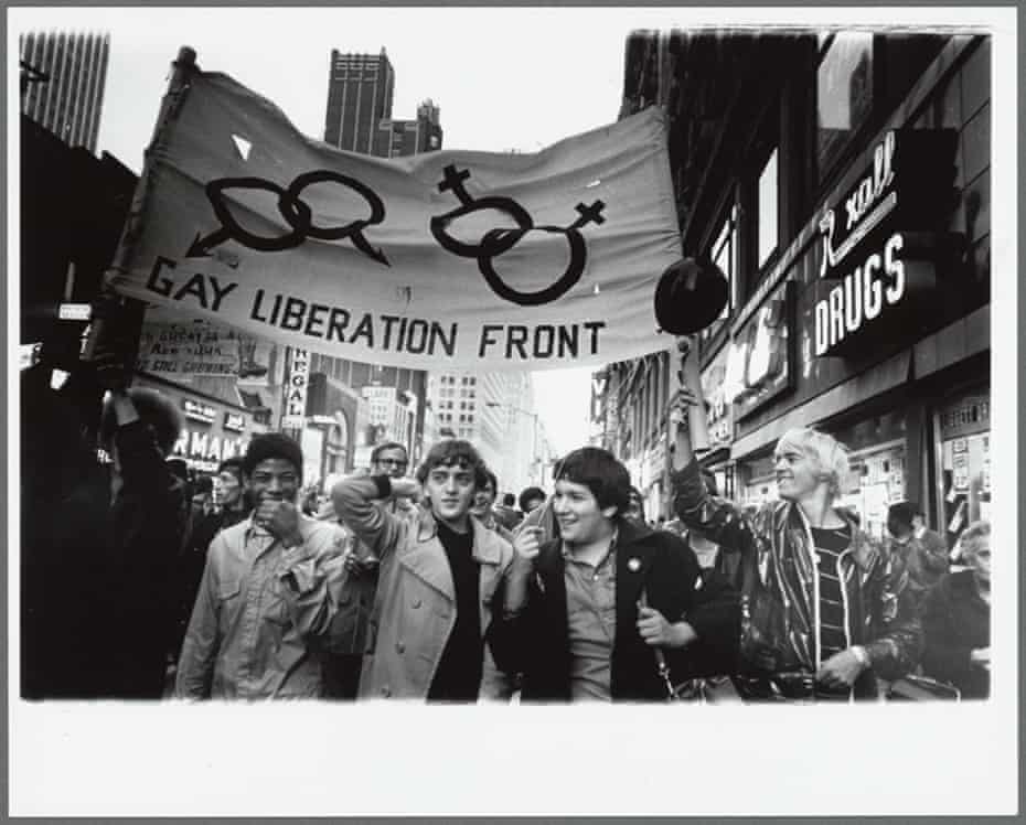 Gay Liberation Front marches on Times Square, New York City, 1969