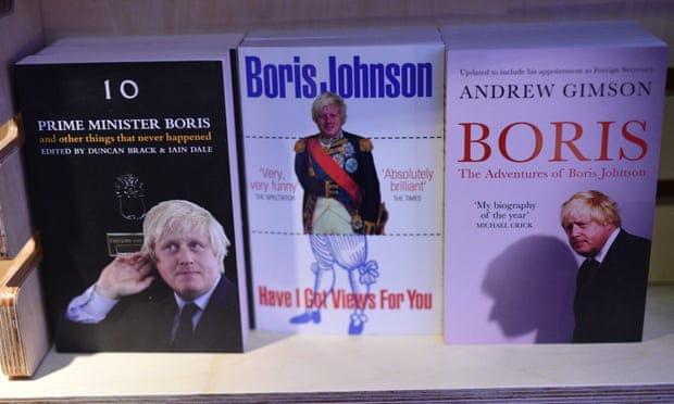 Books by and about Boris Johnson at a bookshop in Birmingham.