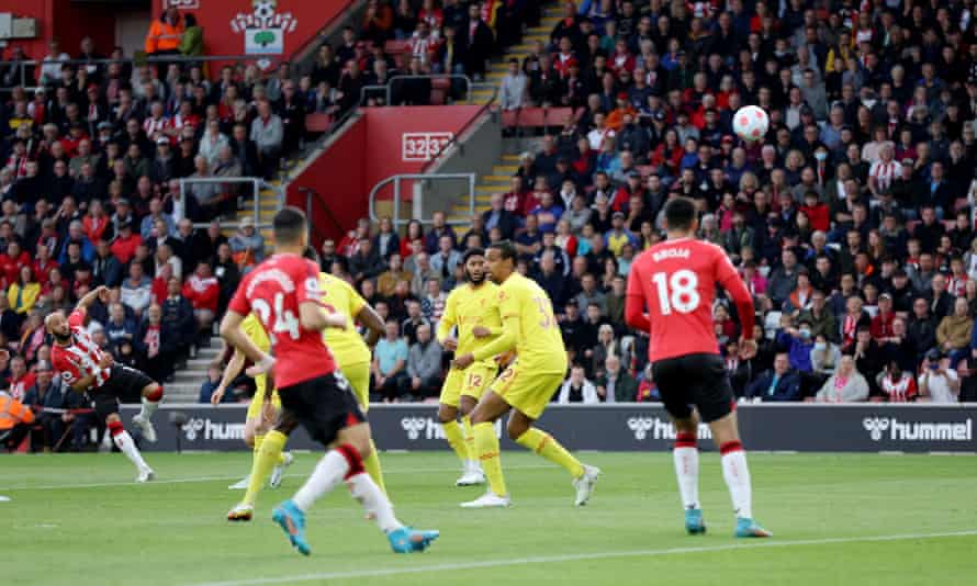Nathan Redmond lets fly to give the Saints the lead.