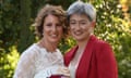 Long-term partners Sophie Allouache and Australian foreign minister Penny Wong at their wedding on Saturday 16 March in Adelaide, Australia