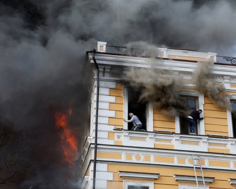 ‘This is terrorism’: daytime Russian strike hits science academy in Kyiv