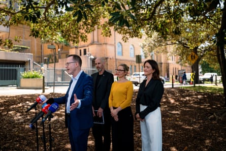 David Shoebridge speaks during a press conference announcing the new leadership team of the Australian Greens