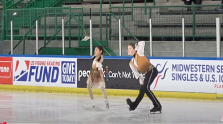 two people ice skating