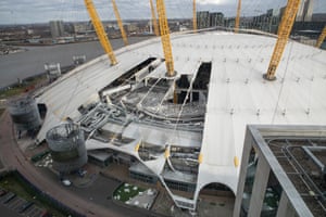 Holey roof of O2 arena