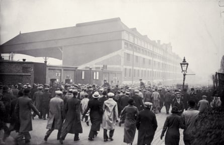 Arsenal fans arriving at Highbury stadium prior to a game against Aston Villa, 17 November 1934.