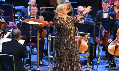 Ukrainian opera singer Liudmyla Monastyrska performing at the BBC Proms at London's Royal Albert Hall, 31 July 2022. 