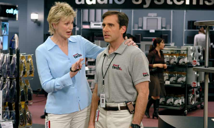 Lynch in The 40-year-old Virgin with the film’s star, Steve Carell (2005).
