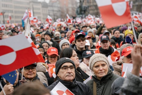 People march wearing Make America Go Away baseball caps during a pro- Greenlanders demonstration, in Copenhagen, Denmark, Saturday, Jan. 17, 2026.