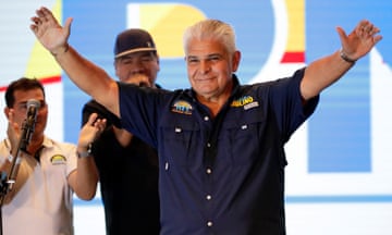 Jose Raul Mulino wins Panama's presidential election<br>epaselect epa11320878 Presidential candidate Jose Raul Mulino gestures during a speech at his campaign headquarters in Panama City, Panama, 05 May 2024. With more than 85 percent of the ballots being accounted for, Mulino leads with 34.44 percent followed by Other Path Movement's Ricardo Lombana with 25 percent, former president Martin Torrijos of the Popular Party with 16 percent, and Romulo Roux of Cambio Democratico with 11.29 percent. EPA/Bienvenido Velasco