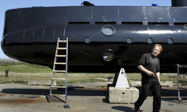 Peter Madsen with his submarine.