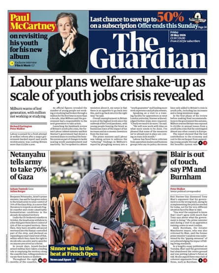 The Guardian front page 29 May 2026