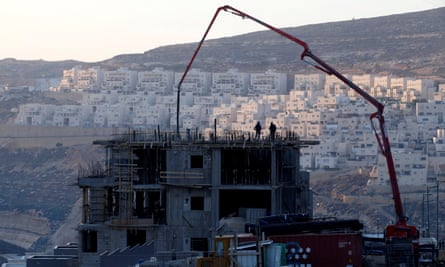 A construction site is seen in the Israeli settlement of Givat Zeev in the West Bank.