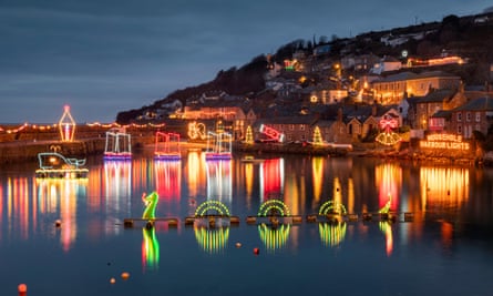 Cornwall in winter is a blast | cornwall holidays 1 Mousehole harbor Christmas lights.