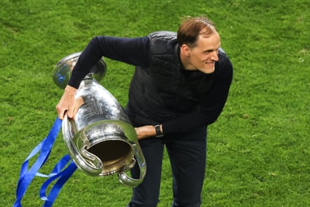 Thomas Tuchel with the Champions League trophy in 2021