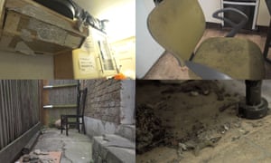 foursquare composite of appalling living conditions