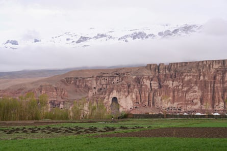The cliff face in Bamiyan where a 58-metre Buddha, known as Salsal, was destroyed by the Taliban