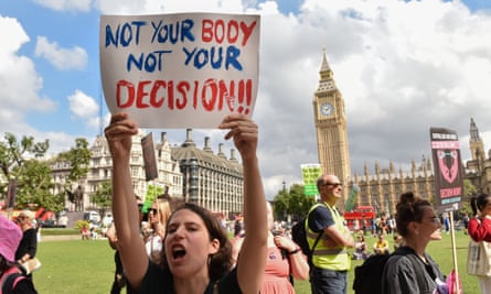 Pro-choice counter protester at the March for Life in Westminster last September