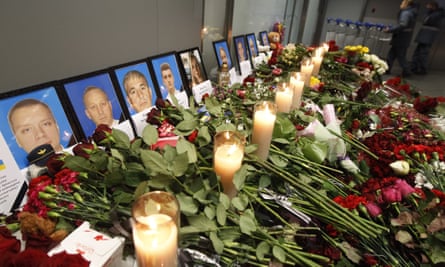 Flowers and candles for the passengers and crew of the Ukraine International Airlines Boeing 737-800 plane shot down in Iran