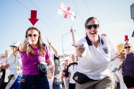 England fans before the match between England and Wales at Arena St Gallen.