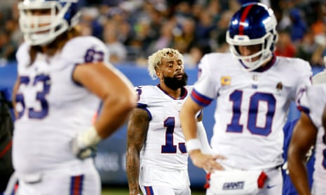 Frustrated Odell Beckham butts cooling fan as reeling Giants lose