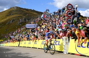 Valentin Madouas of Team Groupama - FDJ approaches the finish line of Stage 13 from Chatel-Guyon to Puy Mary.