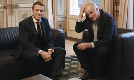 Emmanuel Macron, with Michel Barnier in Paris on Friday