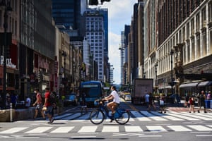 Pedestrians on 6th Ave. in New York, U.S., on Monday, June 22, 2020.