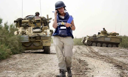 Audrey Gillan reporting during the Iraq war, recalled in On the Ground.