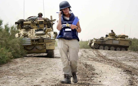 Embedded on the front line … Guardian journalist Audrey Gillan reporting from Iraq in 2003. 