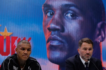 Conor Benn and his promoter Eddie Hearn face the media after the defeat by Chris Eubank Jr.