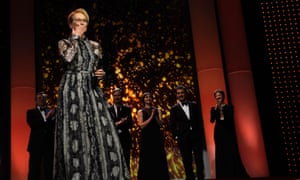 US actor and jury president Meryl Streep blows kisses to the audience as the 66th Berlin film festival is opened.