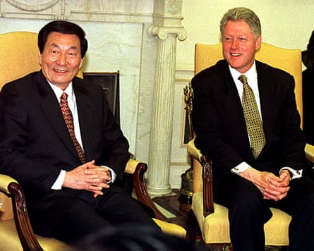 Zhu Rongji with Bill Clinton at the White House in 1999. He reportedly told his officials that he was in awe of Washington’s incompetence and lack of foresight.
